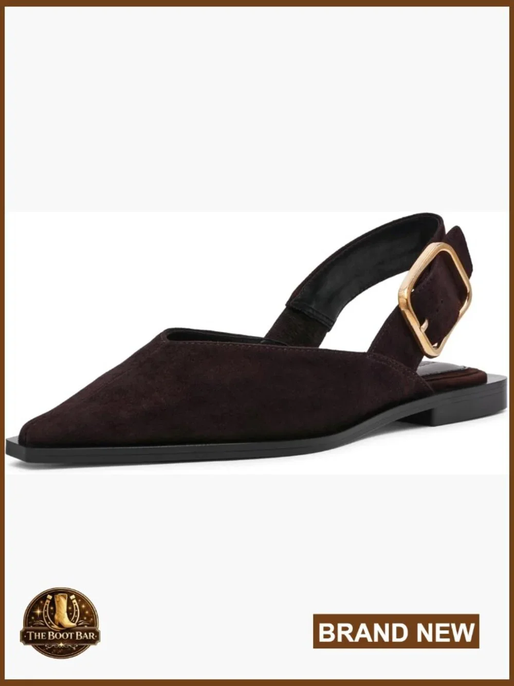 Pointed Toe Slingback Ballet Flats, Suede Leather, 0.75 Inch Heel, True to Size